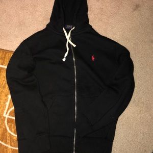 Black and red polo jacket